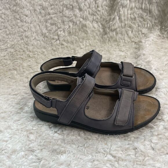 Mephisto Mobils leather gray straps sandals hook and loop Velcro straps EUR SZ40 - Picture 2 of 8